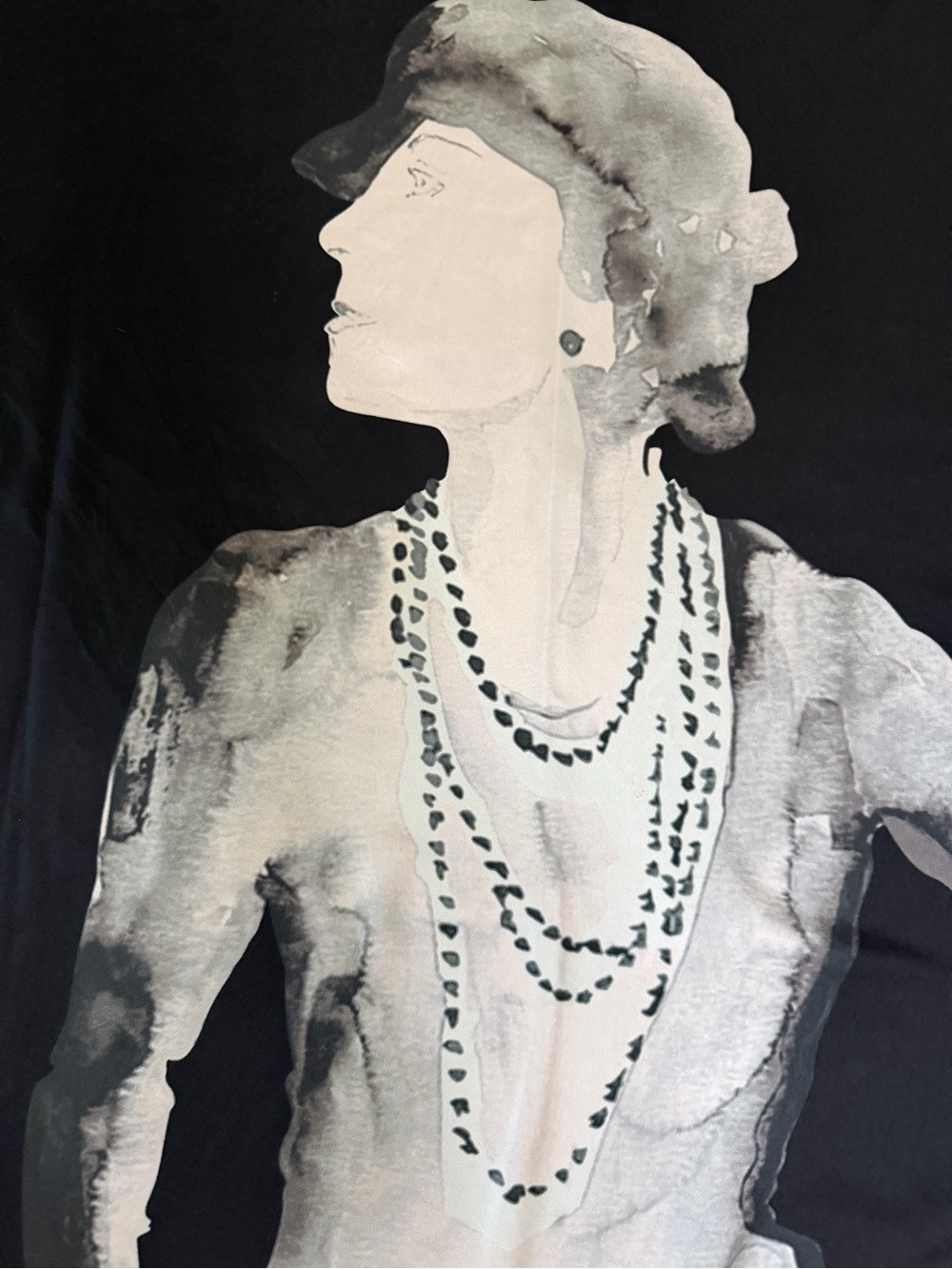 Chanel Mademoiselle Coco print Portrait Silk Scarf. - Picture 2 of 16